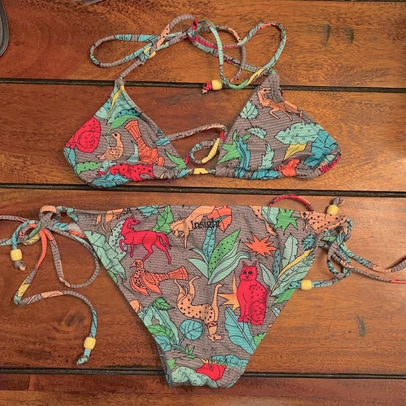 Insight Neon Animal Print Bikini. - Picture 2 of 5